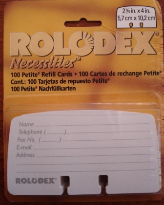 Rolodex SOP67553 100 Petite 100 Cards Pack 100